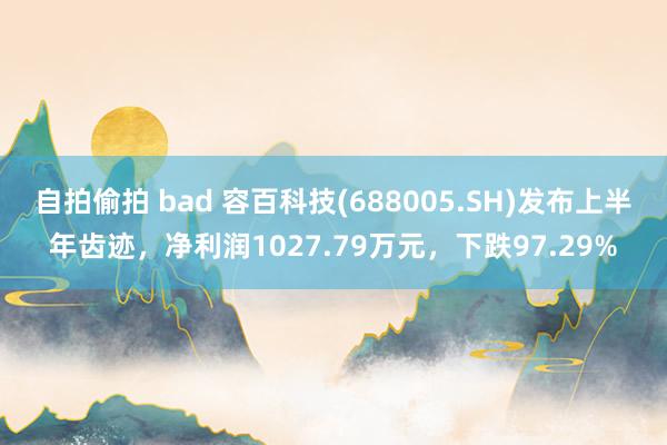 自拍偷拍 bad 容百科技(688005.SH)发布上半年齿迹，净利润1027.79万元，下跌97.29%